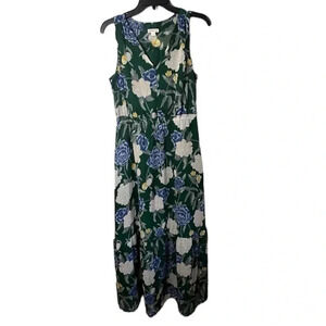 Merona‎ Green floral maxi dress size s